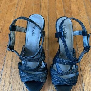 Kenneth Cole Reaction Criss-Cross Strappy Crosshatch Heels